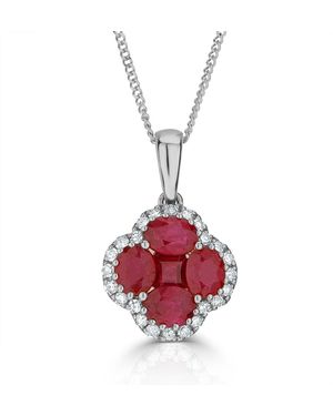 The Diamond Store Ruby 1.34Ct And Diamond 18K Alegria Necklace - Red