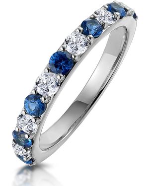 The Diamond Store Sapphire And 0.50Ct Lab Diamond Asteria Eternity Ring 9K - Blue