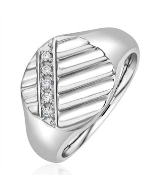 The Diamond Store Lab Diamond Signet Ring 0.07Ct H/Si - Metallic