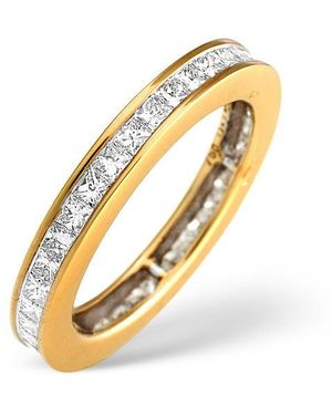 The Diamond Store 18K Princess Diamond Eternity Ring 1.52Ct - Metallic