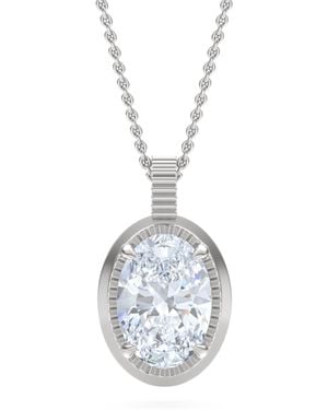 The Diamond Store Gallery 1.00Ct Oval Cut Lab Diamond Solitaire Pendant Necklace - Brown
