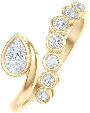 The Diamond Store Skyline 0.45Ct Pear And Round Cut Lab Diamond Ring - Metallic
