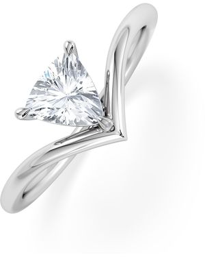 The Diamond Store Vela 0.50Ct Trillion Cut Lab Diamond Solitaire Engagement Ring - White