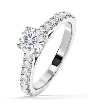The Diamond Store Natalia Gia Diamond Engagement Side Stone Ring 1.50Ct G/Si1 - Metallic