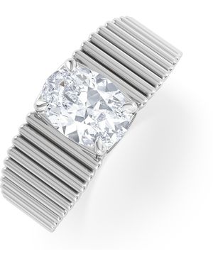 The Diamond Store Flute 1.00Ct Oval Cut Lab Grown Diamond Solitaire Ring - White