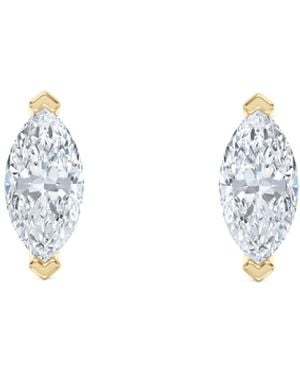 The Diamond Store 0.50Ct Marquise Cut Lab Diamond Stud Earrings - Blue