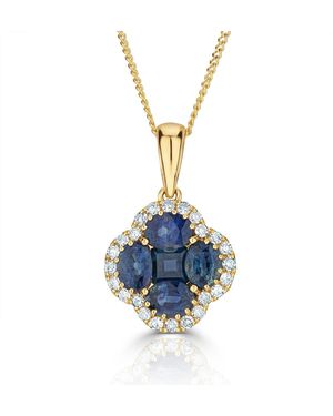 The Diamond Store Sapphire 1.08Ct And Diamond 18K Alegria Necklace - Blue