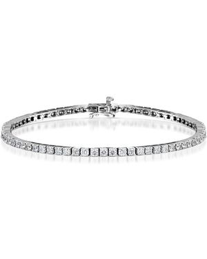 The Diamond Store 4Ct Diamond Tennis Bracelet Claw Set - Black