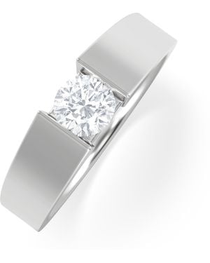 The Diamond Store Jessica 0.50Ct Round Cut Lab Diamond Solitaire Engagement Ring - Grey