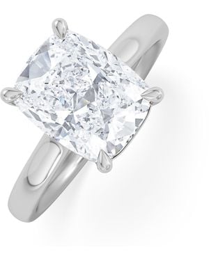 The Diamond Store Amora 3.00Ct Elongated Cushion Cut Lab Diamond Solitaire Engagement Ring - White