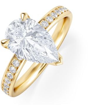 The Diamond Store Origin 2.25Ct Pear Cut Lab Diamond Solitaire Engagement Ring With Side Stones - Blue