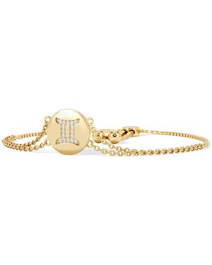 The Diamond Store Astrology Gemini 0.07Ct Lab Grown Diamond Adjustable Medallion Bracelet 18K Vermeil - Metallic