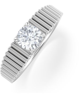 The Diamond Store Flute 0.50Ct Round Cut Lab Grown Diamond Solitaire Ring - White