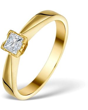 The Diamond Store Diamond 0.20Ct 18K Solitaire Ring - Metallic