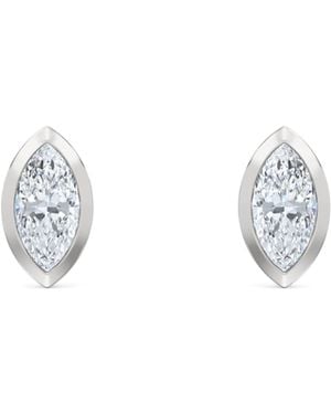 The Diamond Store Bezel Set 0.50Ct Marquise Cut Lab Diamond Stud Earrings - Metallic