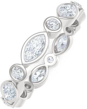 The Diamond Store Skyline 1.13Ct Marquise And Round Cut Lab Diamond Eternity Ring - White