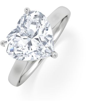 The Diamond Store Amora Heart 3.00Ct Lab Diamond Engagement Ring G/Vs Set - White