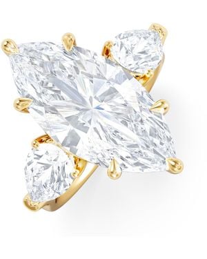 The Diamond Store Adore 6.00Ct Marquise Cut Lab Diamond 3 Stone Engagement Ring - Blue