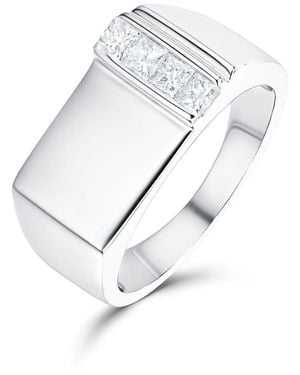 The Diamond Store Princess Cut Diamond 0.50Ct 18K Gents Ring - White