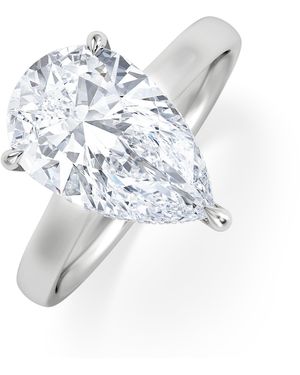 The Diamond Store Amora Pear 3.11Ct Hidden Halo Lab Diamond Engagement Ring G/Vs Set - White