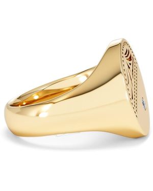 The Diamond Store Crest 0.03Ct Lab Diamond Oval Signet Ring - Metallic