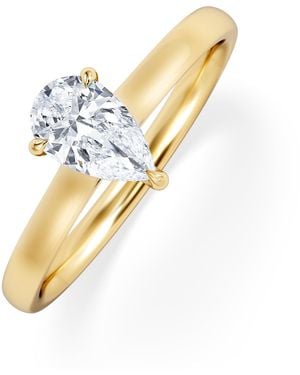 The Diamond Store Amora Pear 0.50Ct Lab Diamond Engagement Ring F/Vs Set - Metallic