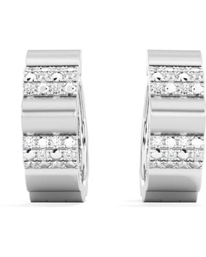 The Diamond Store Contour 0.18Ct Lab Diamond Huggie Earrings - Metallic
