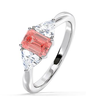The Diamond Store Aurora Lab Diamond Emerald Cut And Trillion 1.70Ct Ring - White