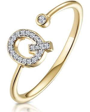 The Diamond Store Diamond Initial 'Q' Ring 0.07Ct Set - Metallic