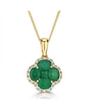 The Diamond Store Emerald 1.04Ct And Diamond 18K Alegria Pendant - Green