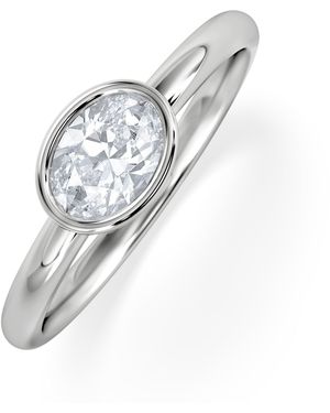 The Diamond Store Horizon Oval Cut Lab Diamond Solitaire Ring 0.50Ct H/Si - White