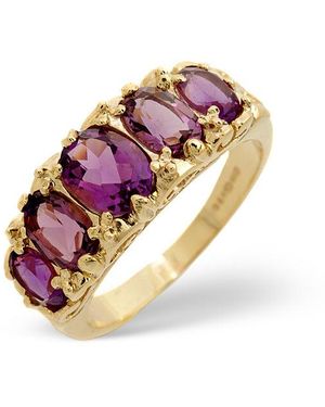 The Diamond Store Amethyst 2.10Ct 9K Ring Size R - Metallic