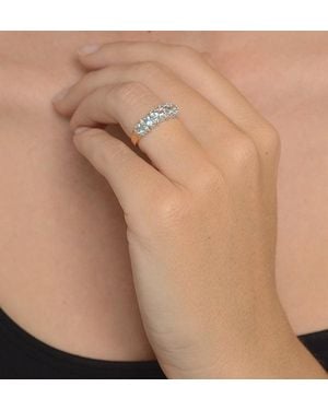 The Diamond Store Topaz 3Mm And Diamond 9K Ring - Natural
