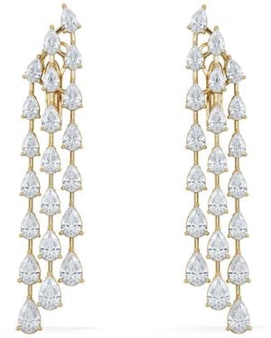 The Diamond Store Luxe 10.00Ct Lab Diamond Chandelier Earrings With Igi Certified Pear-Cut Diamonds - White