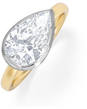 The Diamond Store East West 2.00Ct Pear Cut Lab Diamond Solitaire Engagement Ring - White