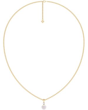 The Diamond Store Eden 3.15Ct Round Pearl And Lab Diamond Solitaire Pendant Necklace - Metallic