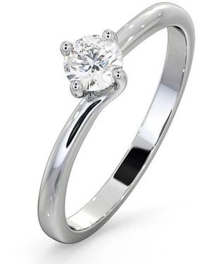The Diamond Store Lily Certified Lab Diamond Engagement Ring 0.33Ct G/Si1 Platinum - Metallic
