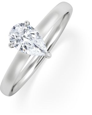 The Diamond Store Amora Pear 0.50Ct Lab Diamond Engagement Ring F/Vs Set - White