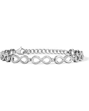 The Diamond Store Infinity Love 0.05Ct Lab Diamond Link Bracelet - Metallic