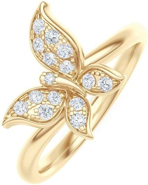 The Diamond Store Papillon 0.19Ct Lab Diamond Ring - Metallic