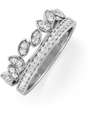 The Diamond Store Double Band Stacking Ring Lab Diamond 0.25Ct - Metallic