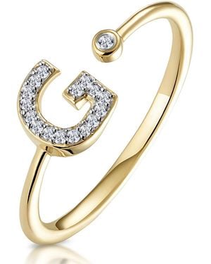 The Diamond Store Diamond Initial 'G' Ring 0.07Ct Set - Metallic