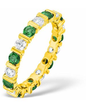 The Diamond Store Hannah 18K Emerald 0.70Ct And H/Si 2Ct Diamond Eternity Ring - Yellow
