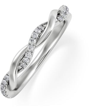The Diamond Store Celia Twist Half Band 0.15Ct F/Vs Round Cut Lab Diamond Eternity Ring - White
