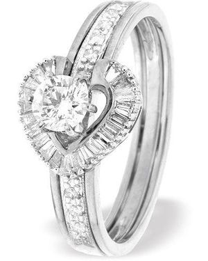 The Diamond Store Diamond 0.65Ct And 9K Solitaire Ring With Shoulders - Metallic