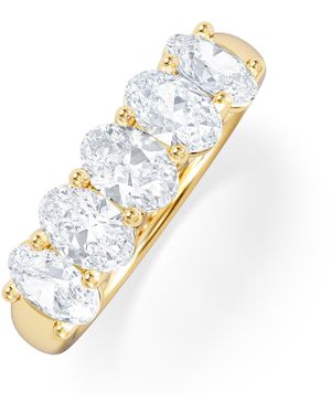 The Diamond Store Unity 2.00Ct Oval Cut Lab Diamond 5 Stone Ring - Metallic