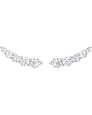The Diamond Store Legacy 2.00Ct Round Cut Lab Diamond Ear Climber Earrings - Metallic