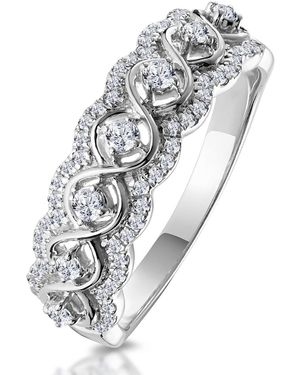 The Diamond Store Ariane Diamond Half Eternity Ring 0.40Ct Set - Metallic