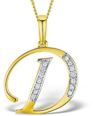 The Diamond Store Initial 'D' 0.05Ct Lab Diamond Pendant Necklace - Metallic