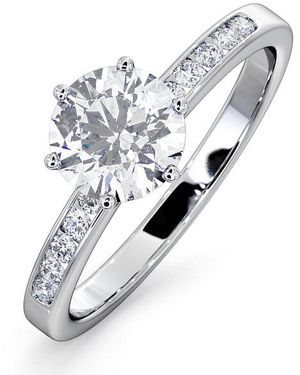 The Diamond Store Charlotte Gia Diamond Engagement Side Stone Ring 1.20Ct G/Vs2 - White